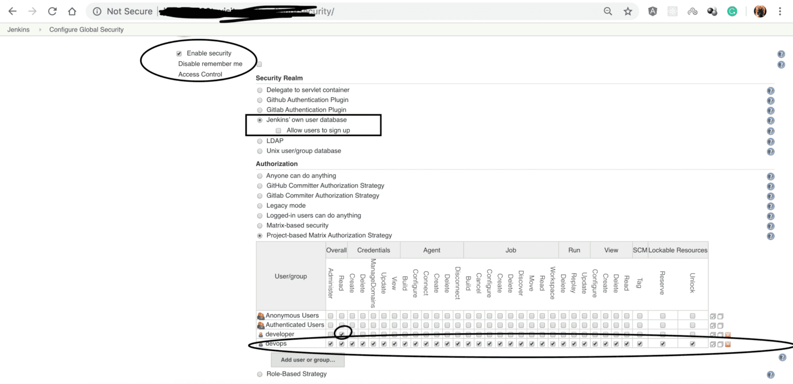 Matrix authorization strategy how to grant job permissions for a user